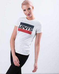 Levi`s THE PERFECT TEE 0297 SPORTSWEAR LOGO WHITE - XS - damskie - biały 2