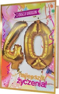 PASSION CARDS Karnet 40-te urodziny ballon QBL-003 1
