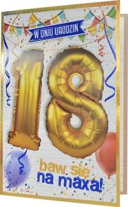 PASSION CARDS Karnet 18-te urodziny ballon QBL-002 1