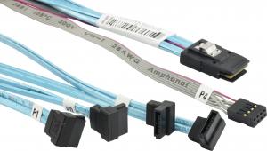 SuperMicro SFF 8087 - SATA x4, 0.7m, Grafitowy (CBL0288L) 2