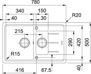 Zlewozmywak Franke Basis 651-78 Fragranit+ onyx (114.0283.991) 2