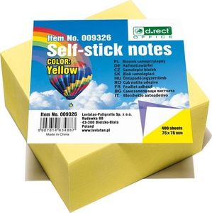 D.Rect Notes samoprzylepny 76x76mm żółty (340112) 1