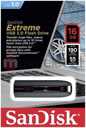 Pendrive SanDisk Cruzer Extreme 16GB USB 3.0 (SDCZ80-016G-G46) 3