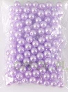 Akson Perełki koraliki perłowe z dziurką 8mm jasnofioletowe uniw 1