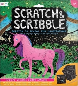 Kolorowe Baloniki Zdrapywanki Scratch & Scribble Magiczne jednorożce 1