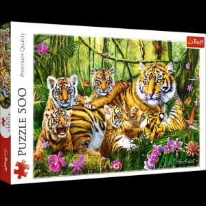 Trefl Puzzle 500 Rodzina tygrysów 1