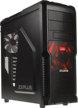 Obudowa Zalman Z3 Plus - Red Edition - USB 3.0 - czarny z oknem (ZALM-015M) 1