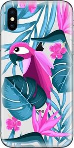 CaseGadget Nakładka do Apple iPhone X/XS papuga i kwiaty 1