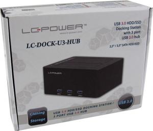 Stacja dokująca LC-Power 2.5"/3.5" SATA - USB 3.2 Gen 1 (LC-DOCK-U3-HUB) 3