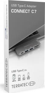 HUB USB TerraTec Connect C7 1x SD 1x USB-C PD 1x microSD  + 2x USB-A 3.0 (283005) 3