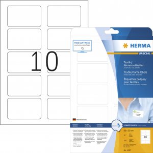 Herma HERMA Textil/Namensetiketten A4 80x 50mm weiss 100 St. 1