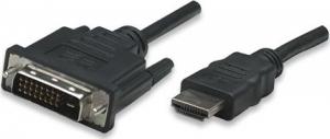 Kabel Manhattan HDMI - DVI-D 1m czarny (322782) 1
