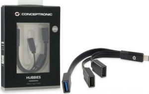 HUB USB Conceptronic 3x USB-A 3.0 (HUBBIES01B) 2