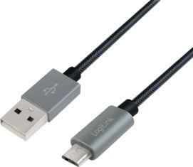 Kabel USB LogiLink USB-A - microUSB 1 m Czarny (CU0132) 2