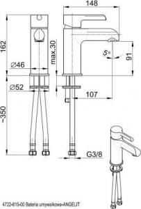 Bateria umywalkowa KFA Angelit stojąca chrom (4722-815-00) 2