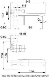 Bateria umywalkowa KFA Halit podtynkowa chrom (4829-810-00) 2