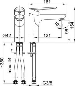 Bateria umywalkowa KFA Tanzanit stojąca chrom (5022-815-00) 2