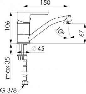 Bateria umywalkowa KFA Sodalit stojąca chrom (5542-915-00) 2