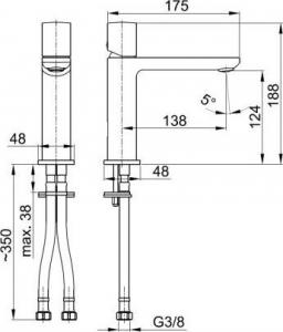 Bateria umywalkowa KFA Morganit stojąca chrom (4922-815-00) 2
