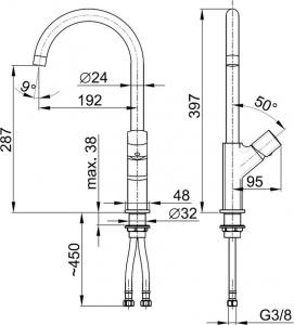 Bateria kuchenna KFA Morganit stojąca chrom (4923-915-00) 2
