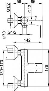 Bateria prysznicowa KFA Sodalit chrom (5546-010-00) 2