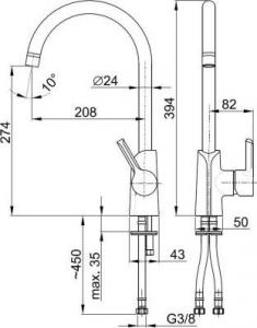 Bateria kuchenna KFA Angelit stojąca chrom (6713-915-00) 2
