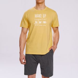 Atlantic Piżama Wake Up NMP-310 Żółto-szara - XXL 1