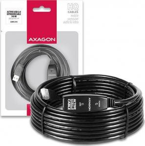 Kabel USB Axagon USB-A - USB-A 10 m Czarny (ADR-210) 1