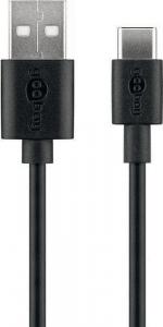 Kabel USB Goobay USB-A - USB-C 1 m Czarny (45735) 1