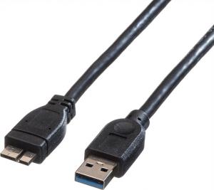 Kabel USB Roline USB3.0 Cable A-MicroA. M/M. Black. 2.0m 1