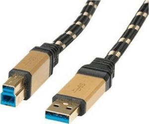 Kabel USB Roline USB-A - 0.8 m Złoty (JAB-1944111) 1