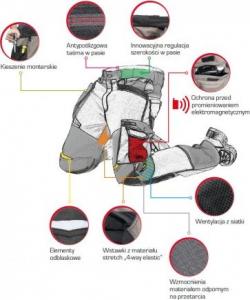 Lahti Pro Spodnie Khaki-czarne ze Wstawkami ze Stretchu S (L4050901) 2