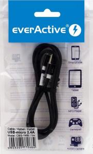 Kabel USB EverActive USB-A - microUSB 1 m Czarny (CBS-1MB) 2