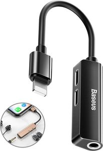 Adapter USB Baseus L52 Lightning - Jack 3.5mm + Lightning x2 Czarny  (CALL52-01) 1