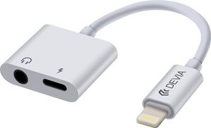 Adapter USB Devia Adapter Devia Smart 8-pin Na Jack 3,5mm/8-pin Biały 1