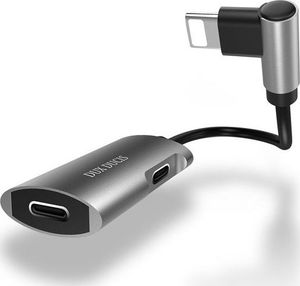 Adapter USB Dux Ducis KIII Lightning - Lightning x2 Srebrny  (42663) 1