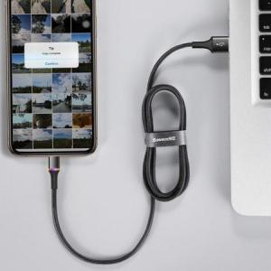 Kabel USB Baseus Halo Data Cable Podświetlany Nylonowy Kabel Przewód Usb Lightning Z Diodą Led 2.4a 0.5m Czarny (calgh-a01) 11