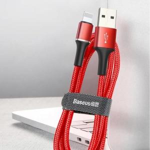 Kabel USB Baseus Halo Data Cable Podświetlany Nylonowy Kabel Przewód Usb Lightning Z Diodą Led 2.4a 0.5m Czarny (calgh-a01) 12