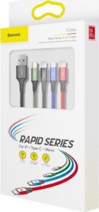 Kabel USB Baseus USB-A - USB-C + microUSB + 2x Lightning 1.2 m Czarny (CA1T4-A01) 5