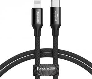 Kabel USB Baseus USB-C - Lightning 1 m Czarny (6953156289390) 1