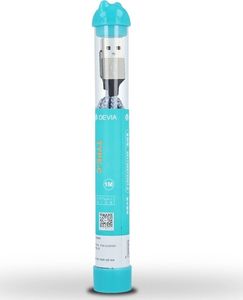 Kabel USB Devia USB-A - USB-C 1 m Niebieski (67514) 2