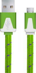 Kabel USB Esperanza Usb Micro A-b 1m PŁaski Oplot Zielony 1