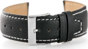 Pacific Pasek skórzany do zegarka W26 - PREMIUM - czarny/białe - 22mm uniwersalny 1