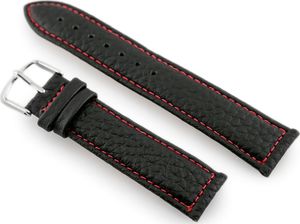Pacific Pasek skórzany do zegarka W71 - czarny/czerwony - 18mm uniwersalny 2