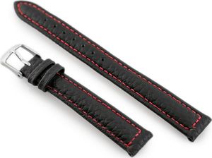 Pacific Pasek skórzany do zegarka W71 - czarny/czerwony - 14mm uniwersalny 2
