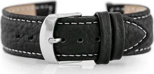 Pacific Pasek skórzany do zegarka W71 - czarny/biały - 20mm uniwersalny 1