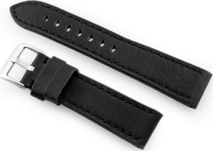 Pacific Pasek skórzany do zegarka W48 - PREMIUM - czarny/czarne - 24mm uniwersalny 4