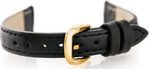 Pacific Pasek skórzany do zegarka W30 - w pudełku - czarny/złoty - 14mm uniwersalny 1