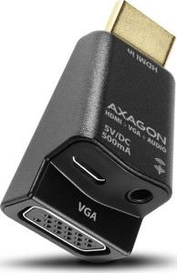 Adapter AV Axagon HDMI - D-Sub (VGA) czarny (RVH-VGAM) 1