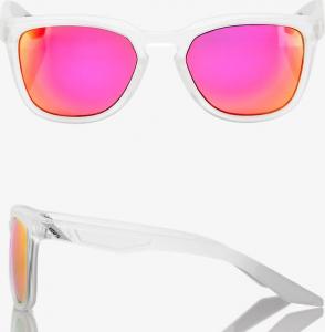 100% Okulary Hudson Matte Translucent Crystal Clear Purple Multilayer Mirror Lens 2